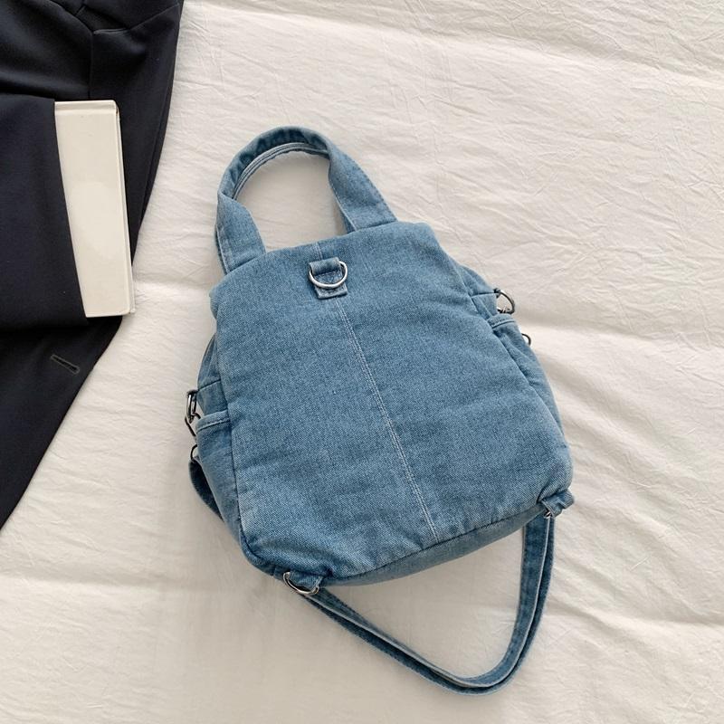 Bolso de Mezclilla Bordado Estampado Bolso Grande de Hombro Cruzado