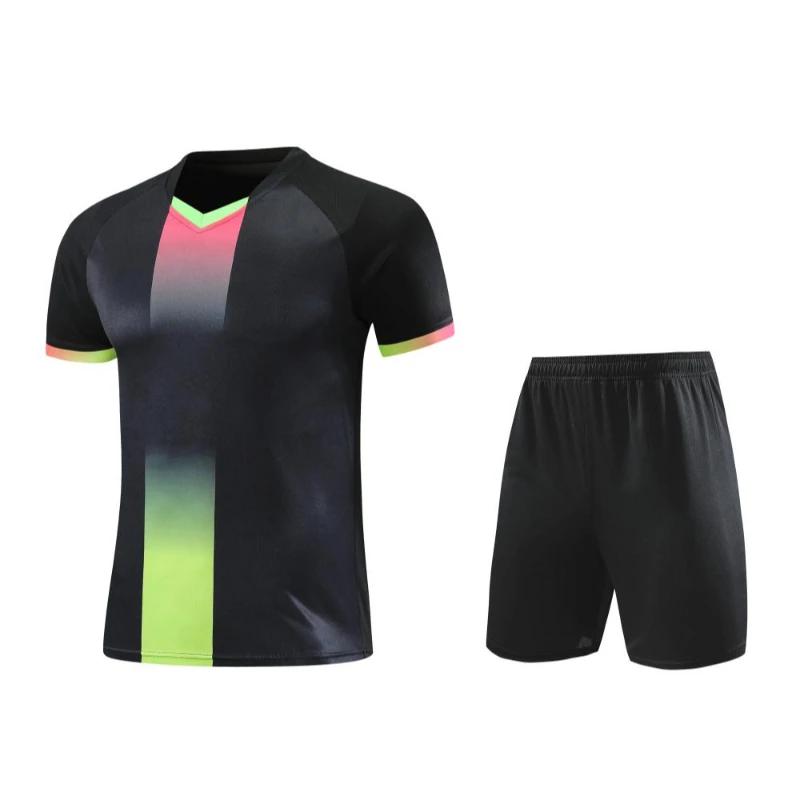 Custom 2 Piece Men s Soccer Jersey Outfit Color Patchwork 2024 2025 New Season Quick Dry Youth Boy Football Uniform Tracksuit ASIAN 4XS чёрный