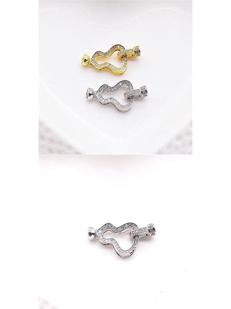 925 Silver-Plated Pearl Necklace Clasp - DIY Jewelry Sweater Chain Lock Gourd Clasp