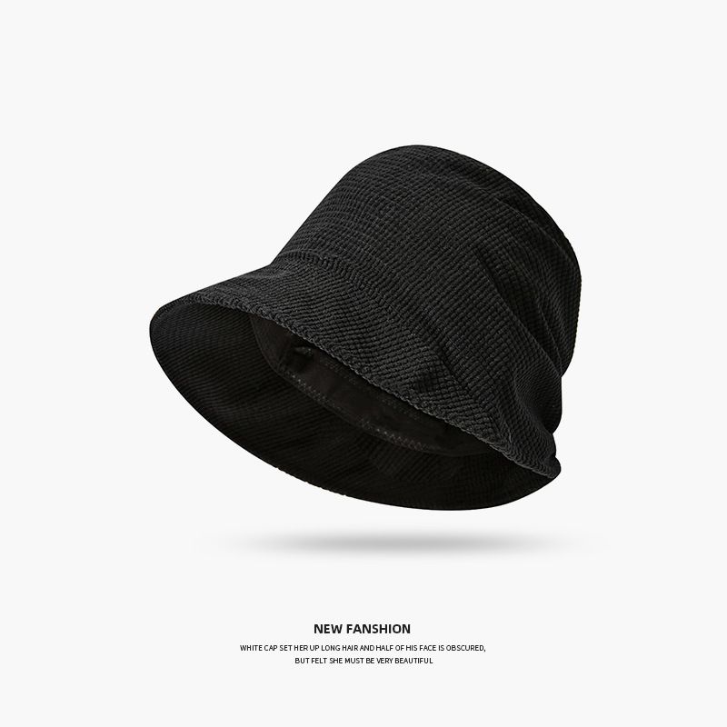 

Face-Covering Fisherman Hat Korean Hat Spring Women s Fashionable All-Match Big Head Circumference Sun-Proof and Breathable UV-Proof Sun Hat Rear ruched Cap-Black One size