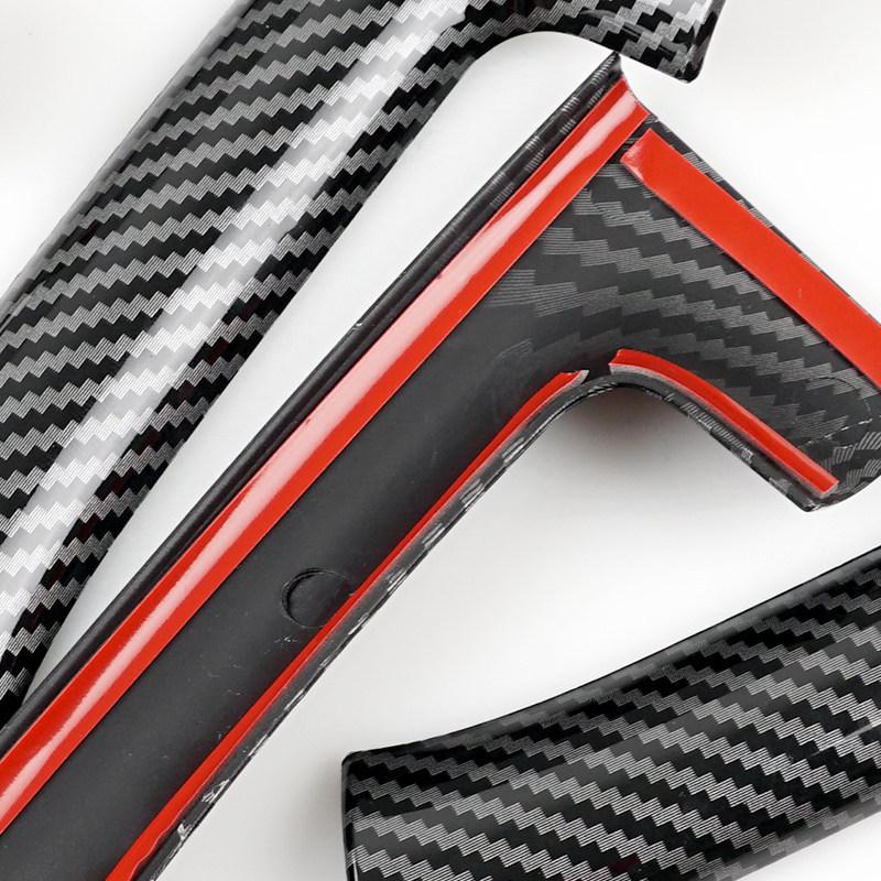 For VW Golf 6 MK6 2010-2013 4Pcs ABS Carbon Fiber Pattern Door Armrest Handle Cover, Interior Trim Accessories