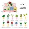 Lele Brothers 8814 Potted Lucky Flower Building Blocks - Kids' Gift & Decor Toy Set