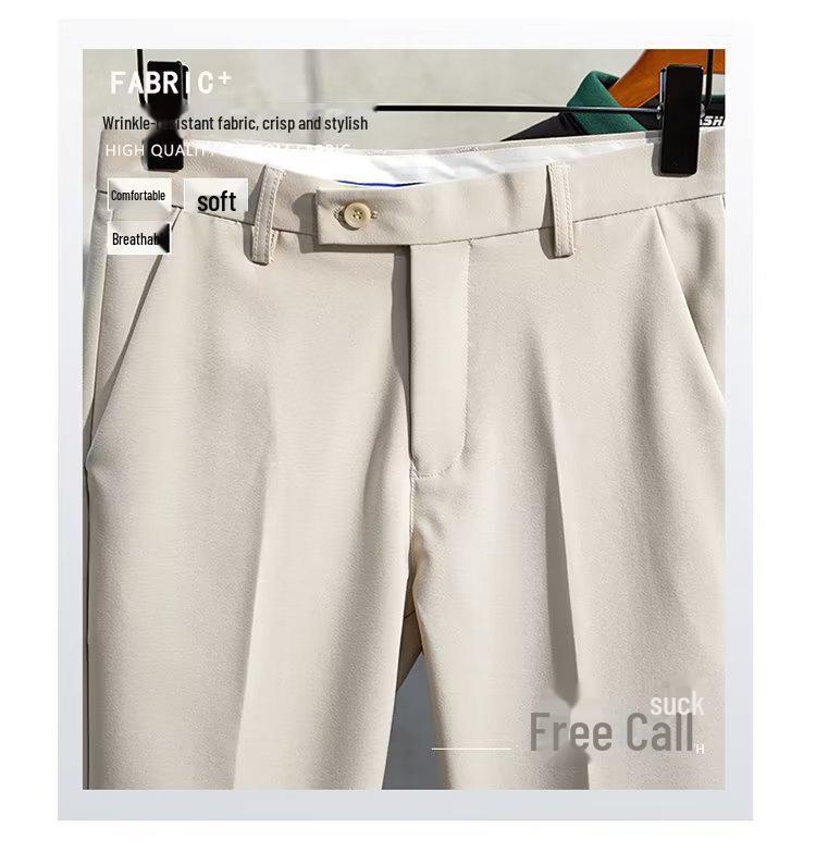 Men's Korean-Style Slim Suit Pants - Trendy Nine-Point Casual Trousers for Autumn/Winter