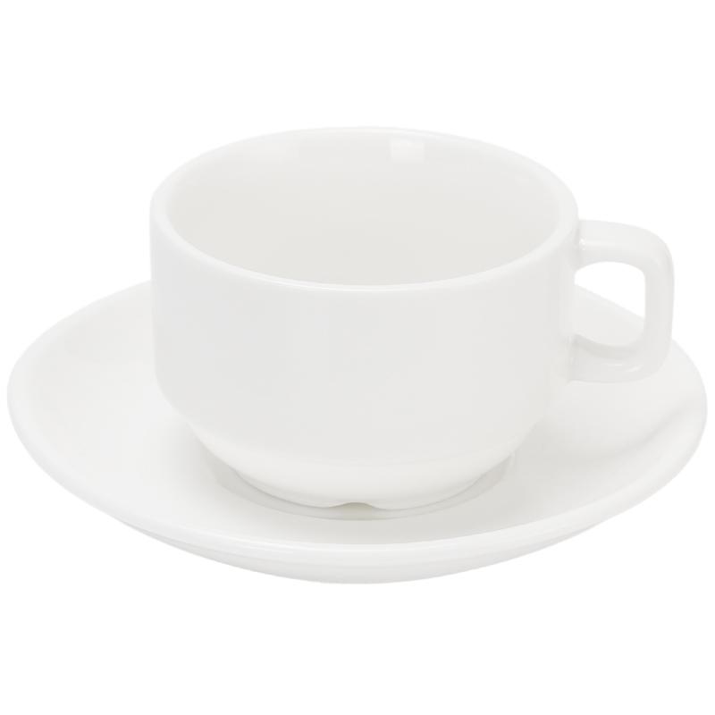 Elegant White Ceramic Coffee Cup & Saucer Set with Spoon – Ideal for Home or Hotel Use