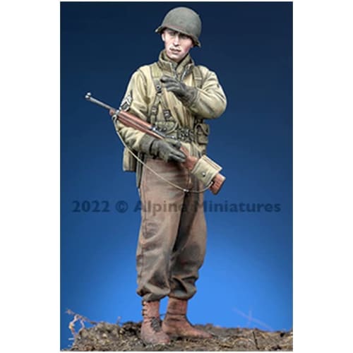 Alpine Miniatures 1/35 Scale WWII US Army Infantry Non-Commissioned Officer in Winter Gear Giving Orders Resin Kit AM35303