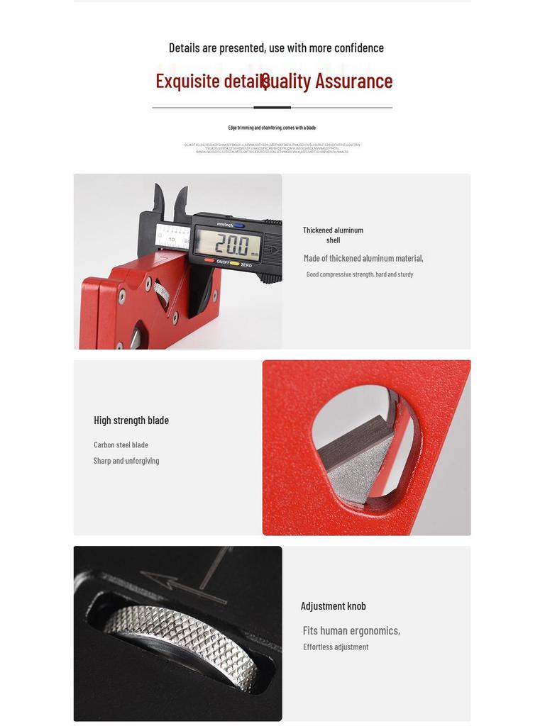45° Woodworking Chamfer Plane: DIY Essential with Multiple Cutter Heads for Edge Trimming