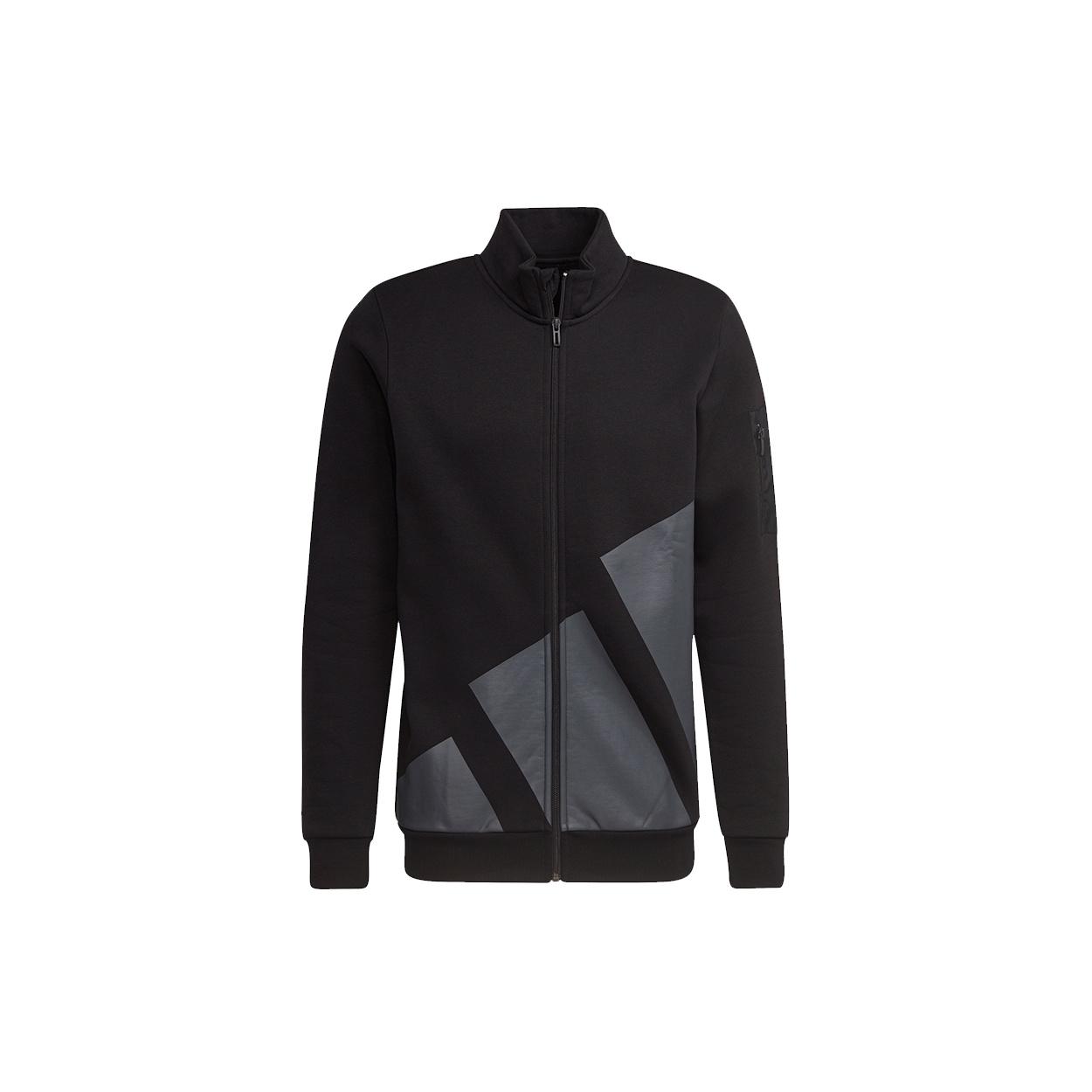 adidas Fleece Jacket M Logo Printing Sports Black Men s HI1187 S