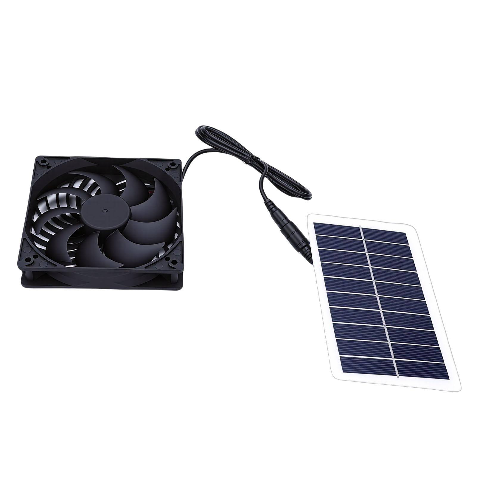 Solar Exhaust Fan with Solar Panel Heat Dissipation Ventilation Fan Set for Chicken Coop Greenhouse Shed Pet House