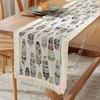 Bohemia Style Table Runner Table Flag Tassel Edge Table Cloth for Living Room Bedroom Study Outdoor Dining Room