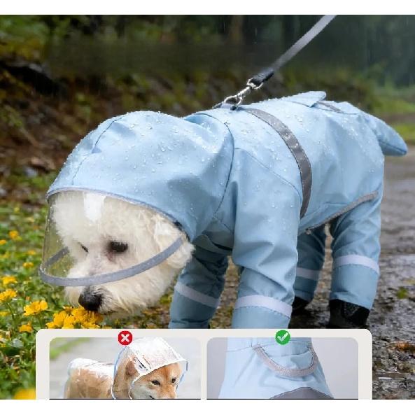 Handsome Raincoat Four-legged Waterproof All-inclusive Pet Clothes Medium and Small Dogs Walking Dogs To Prevent Dirt