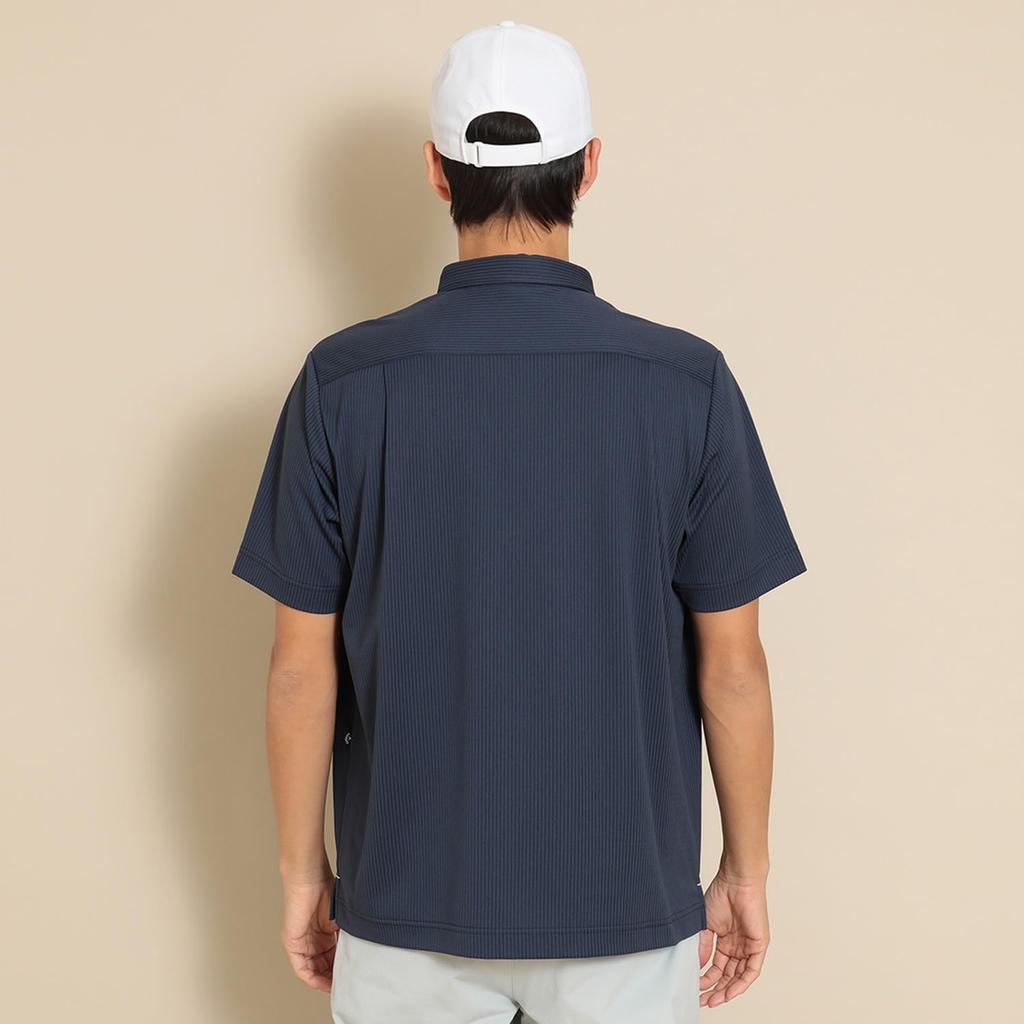 Callaway Short Sleeve Polo Shirt Moisture Quick UV Golf C24134110 Men's (Stripe Pattern, Wicking, Drying, Protection) / / 1120_Navy