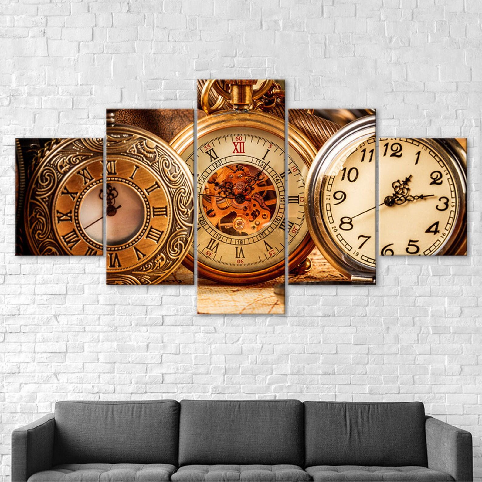 

Vintage Pendant Watches Canvas 5 Piece Five Panel Wall Print Modern Art Poster Picture Home Decor Gift For Him For Her 20x35 20x45 20x55cm