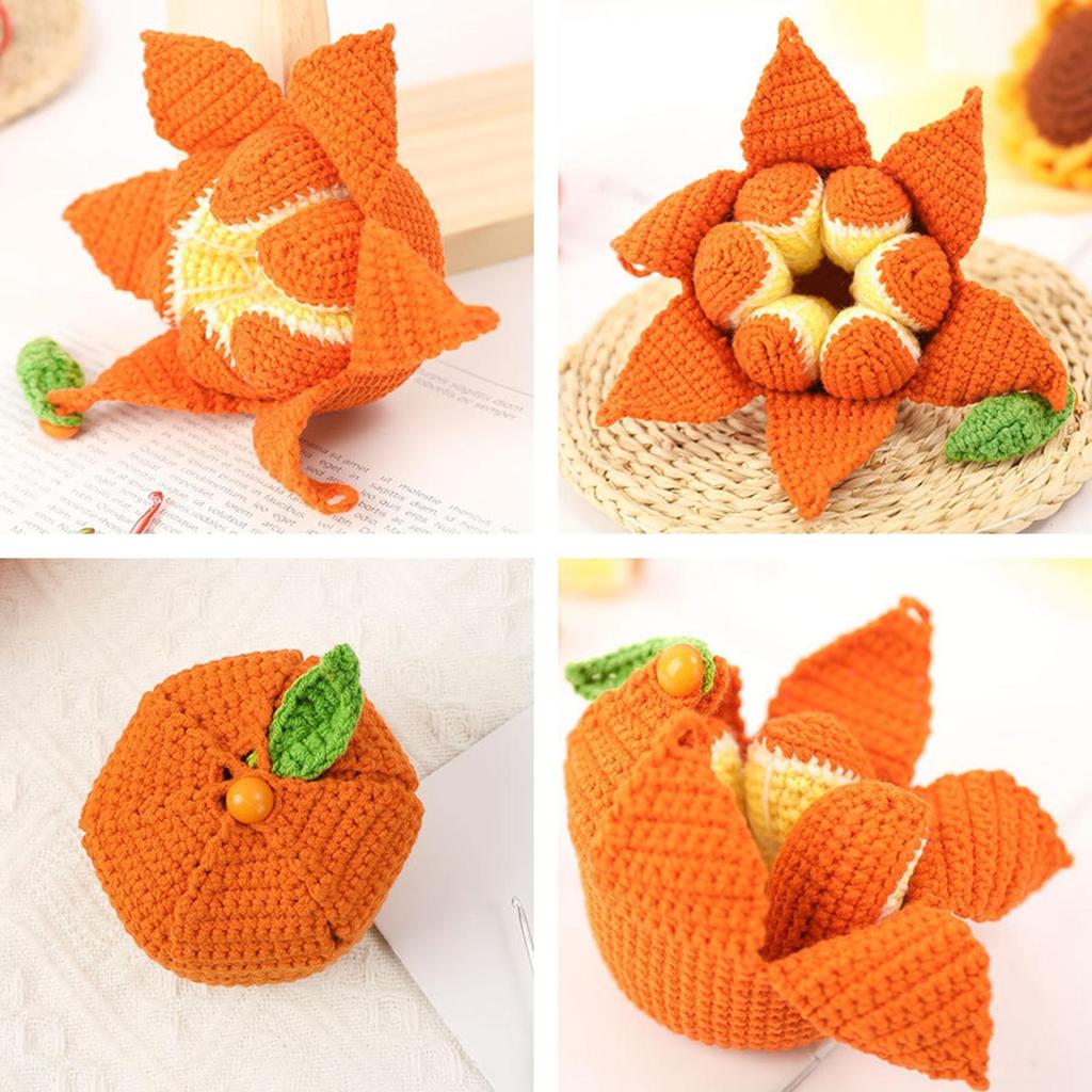 Crochet Kit Funny Knitting Accessories Kids Peelable Orange Toys Knitting Kit For Kids Women Boys Girls Mom Handicraft Lovers