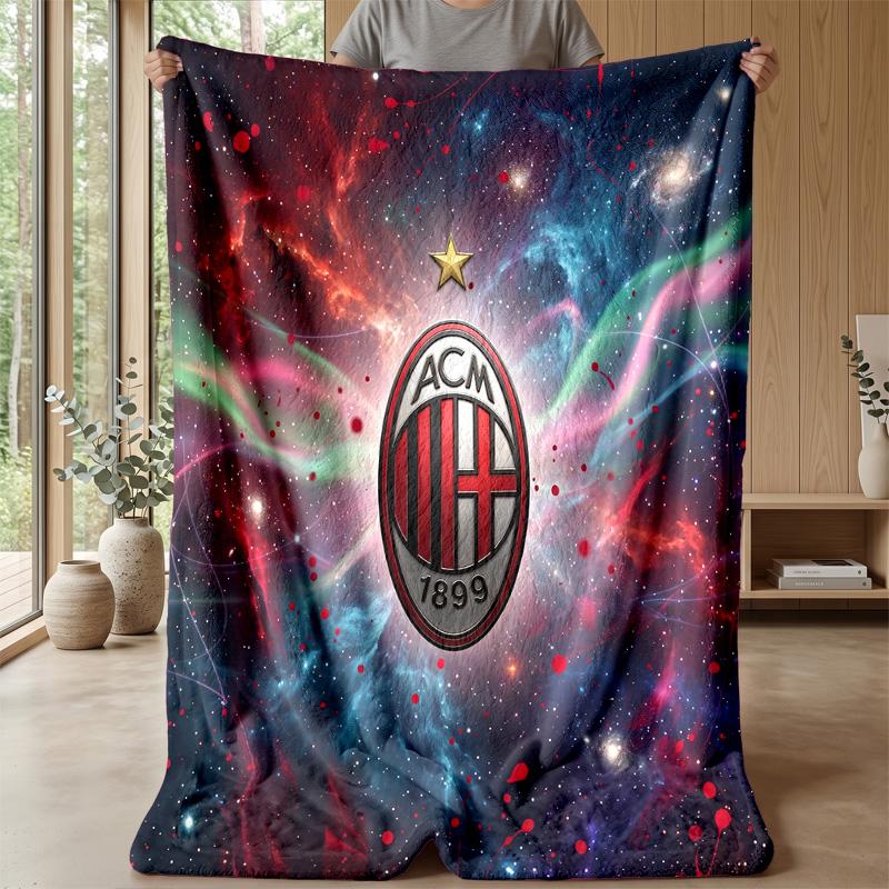 AC Milan Theme blanket Soft Flannel Blanket Plush Throw Blanket Cozy Sofa Bed Blanket for Home Decor
