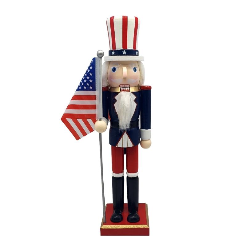

Independence Day Wooden Nut Cracker Perfect for Displays and Memorial Day Remembrances Walnutcracker Puppet