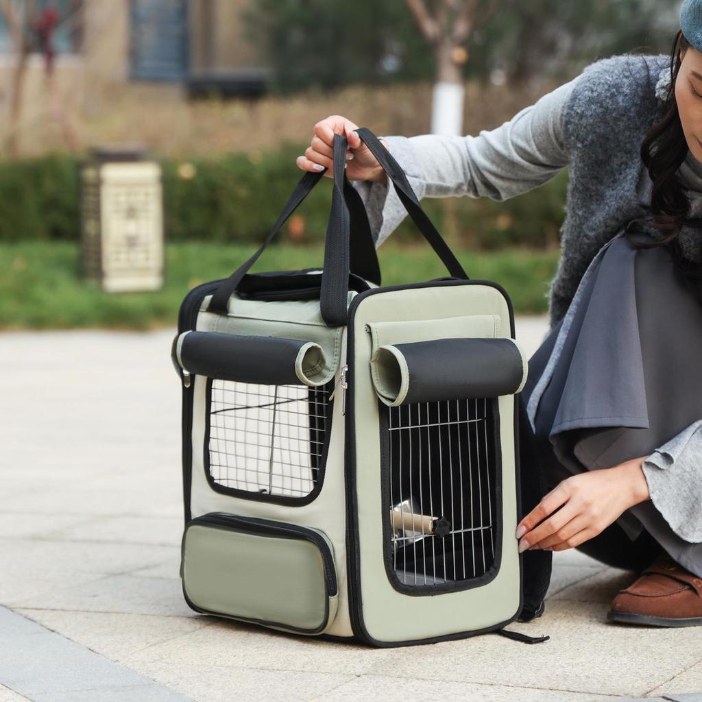 Portable Bird Backpack: Breathable, Water-Repellent, Scratch & Bite-Resistant with Metal Mesh for Parrots, Cockatiels, and Monks