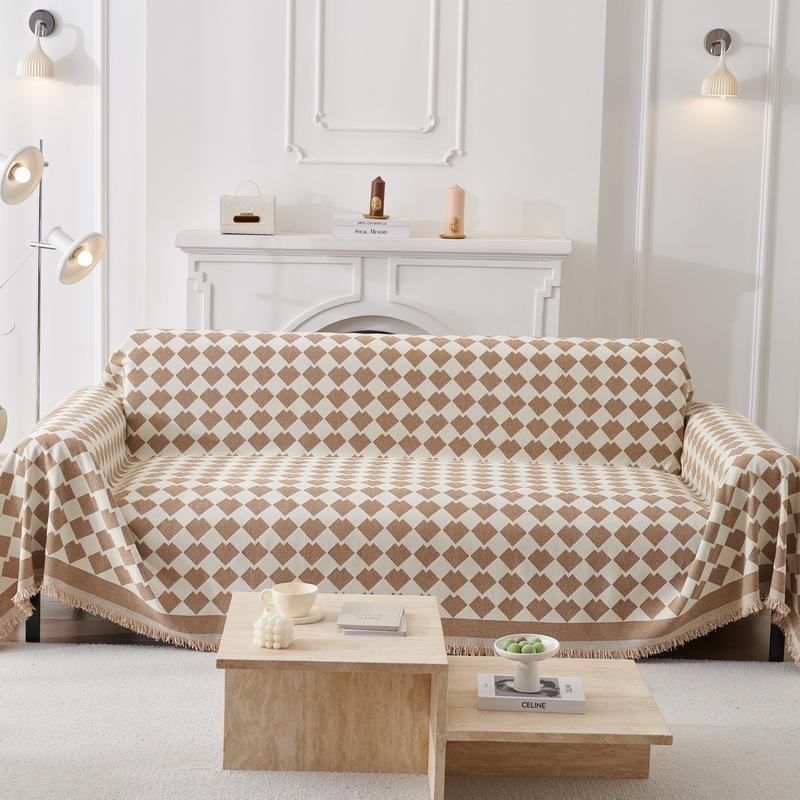Plaid Chenille Sofa Cover Anti-cat Scratch Four-season Universal Sofa Cushion Cover Universal Leather Blanket Full Cover Sofa Towel