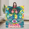 Invader Zim Movie Blanket Soft Warm Street Trend Plush Throw Blanket For Couch Chair Sofa Bed Travel Flannel Bedspread Bed Cover