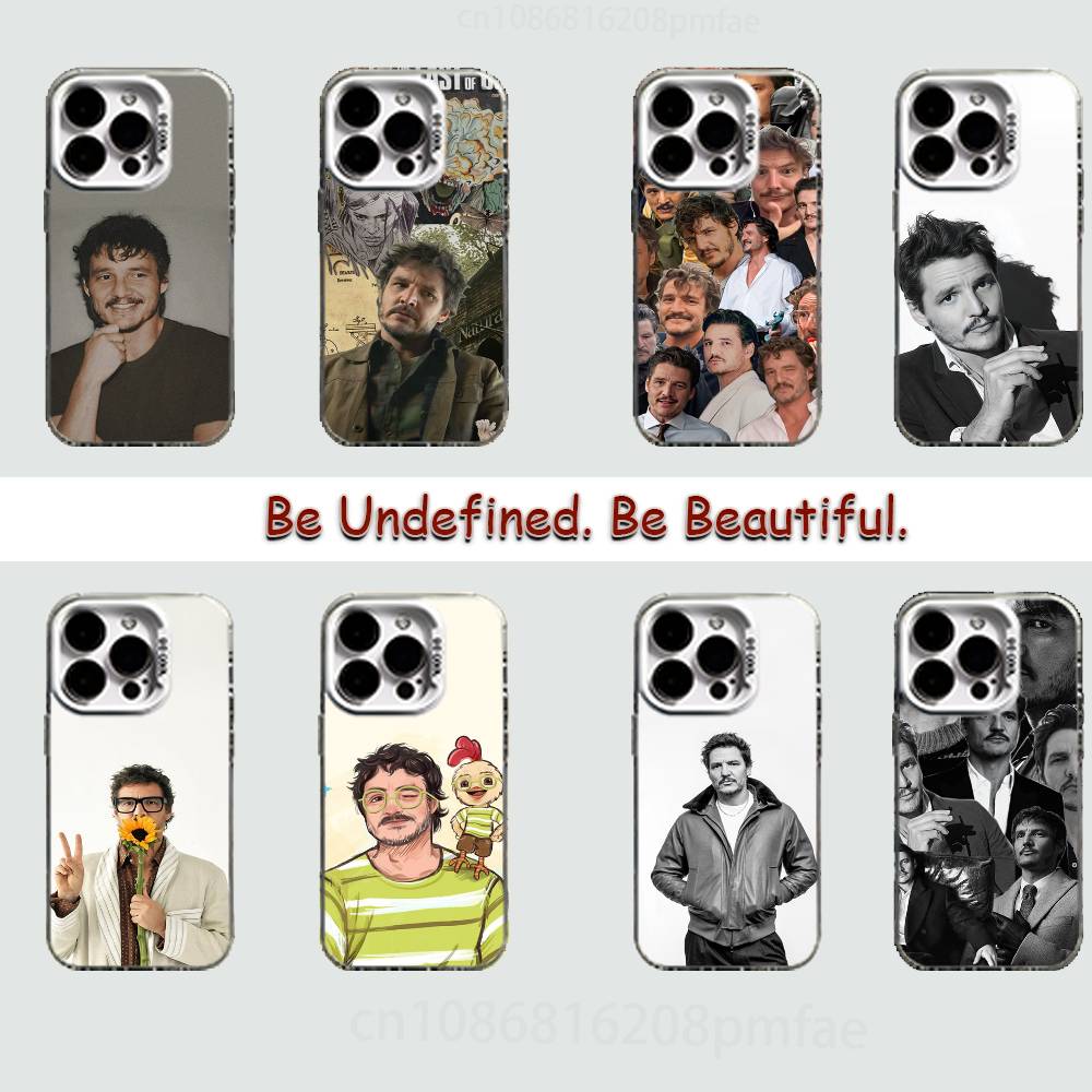 P-Pedro Pascal White Shockproof Phone Case For iPhone 16,15,14,13,12,11,Pro,XS,Max,Plus,Mini,SE