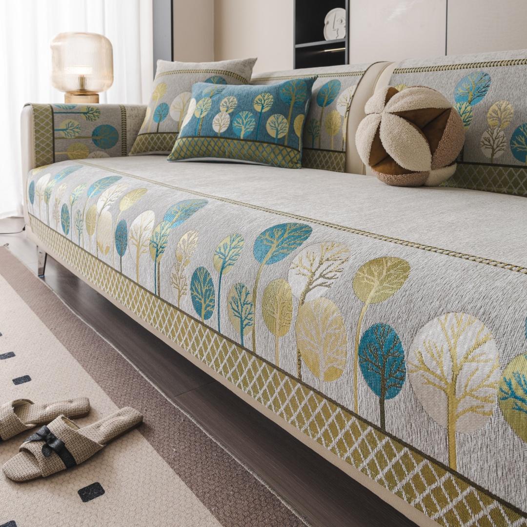 Коврик для дивана из шенилла Full Moon Tree нескользящий однотонный диван универсальный чехол для дивана на все времена жаккардовая комбинированная подушка для дивана Pillow Case-30x50cm 2498₽