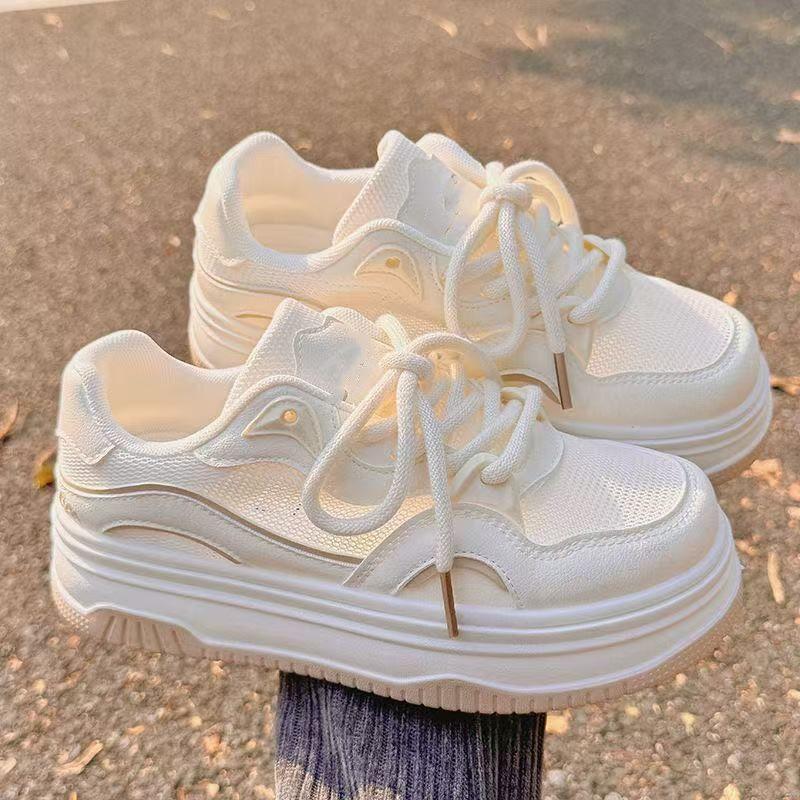 New autumn women's mesh breathable girls mesh shoes versatile chic shoes platform sports board shoes