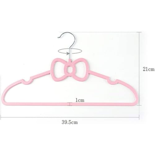 Basic Plastic Clothes Hangers, Heart-Shaped, Ribbon-Style, Storage Hangers, Non-Slip, Durable, Closet Hangers, Shape-Retaining, Wet/Dry Use, Pack of 1