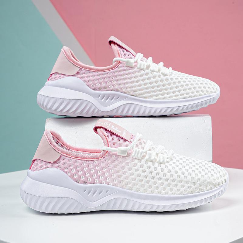 2025 large size large mesh breathable women's shoes lightweight soft-soled sports running shoes women's casual non-slip travel shoes