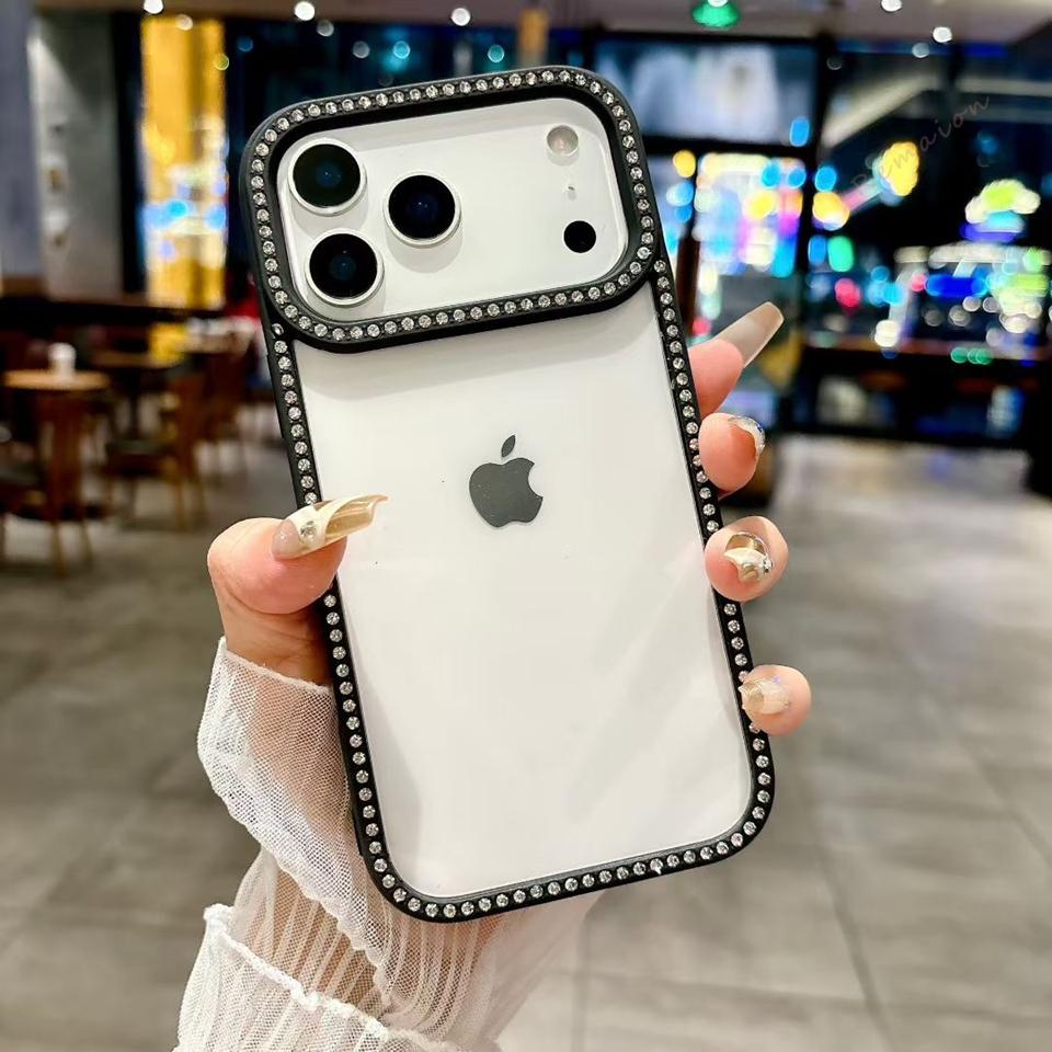 New Diamond Phone Case for iPhone 13 12 11 14 15 16 17 Pro Max Air 16 15 14 Plus Clear Bling Glitter Protector Shockproof Cover