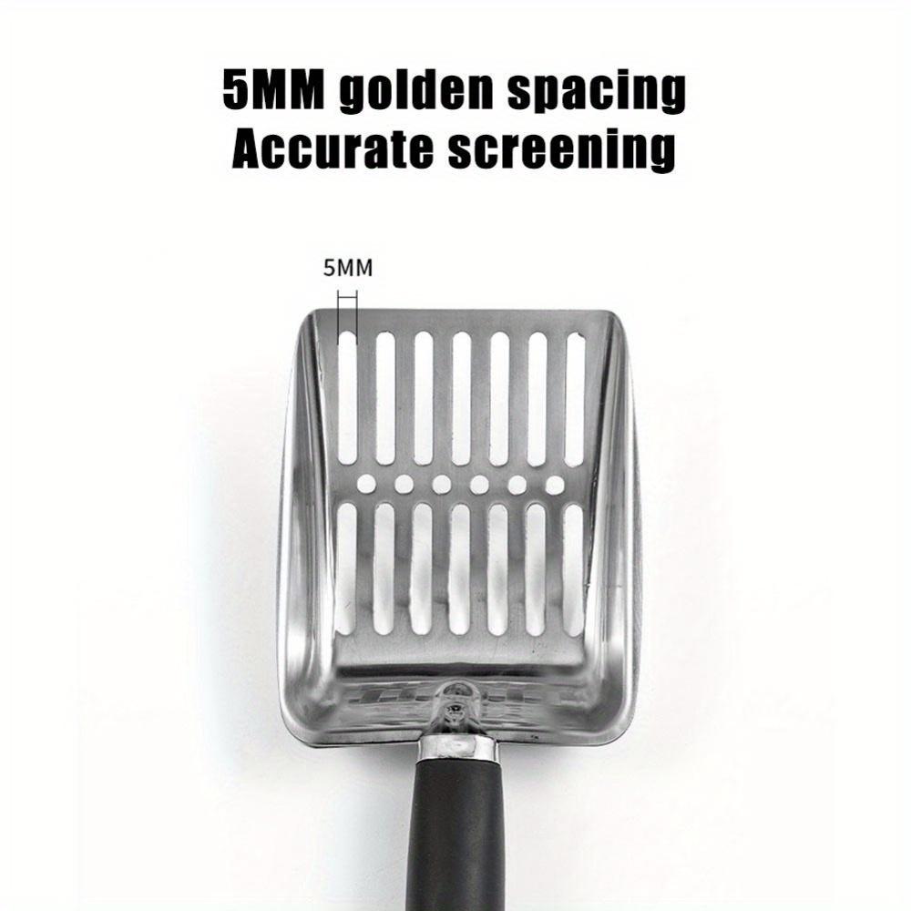 Stainless Steel Cat Litter Scoop with Long Handle - Efficient Sand Leakage Design, Ideal for Cat Litter Cleaning, Pet Waste Removal Tool
