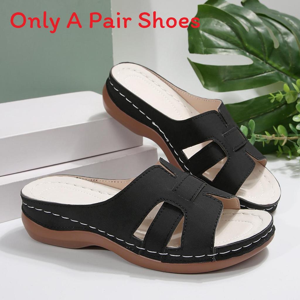 Wish Summer Womens Open Toe Slip On Sandals With Thick Sole For Beach And Casual Wear