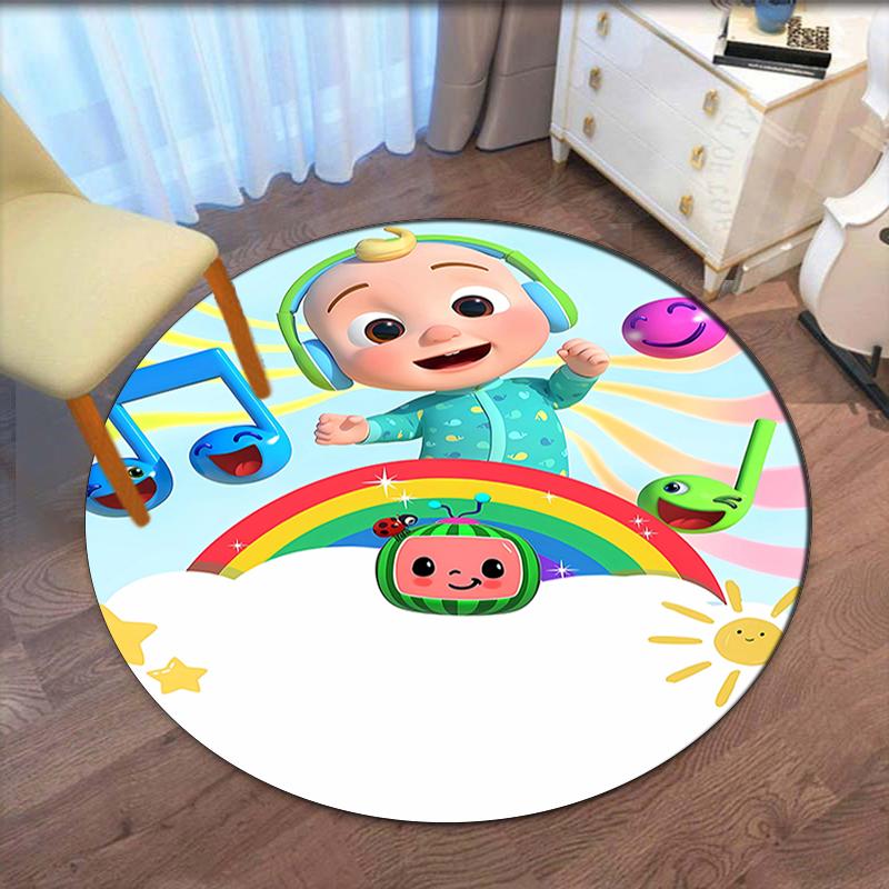 CoComelon Printed Round Rug Carpet Chair Rug Area Rug Entryway Doormats,for Office Chair Living Room Bedroom Kitchen Room.