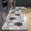 Elegant Hexagonal Pattern Kitchen Mat - Non-Slip, Ultra-Absorbent, Quick-Dry Floor Mat for Bathroom,   Bathroom Floor Mat