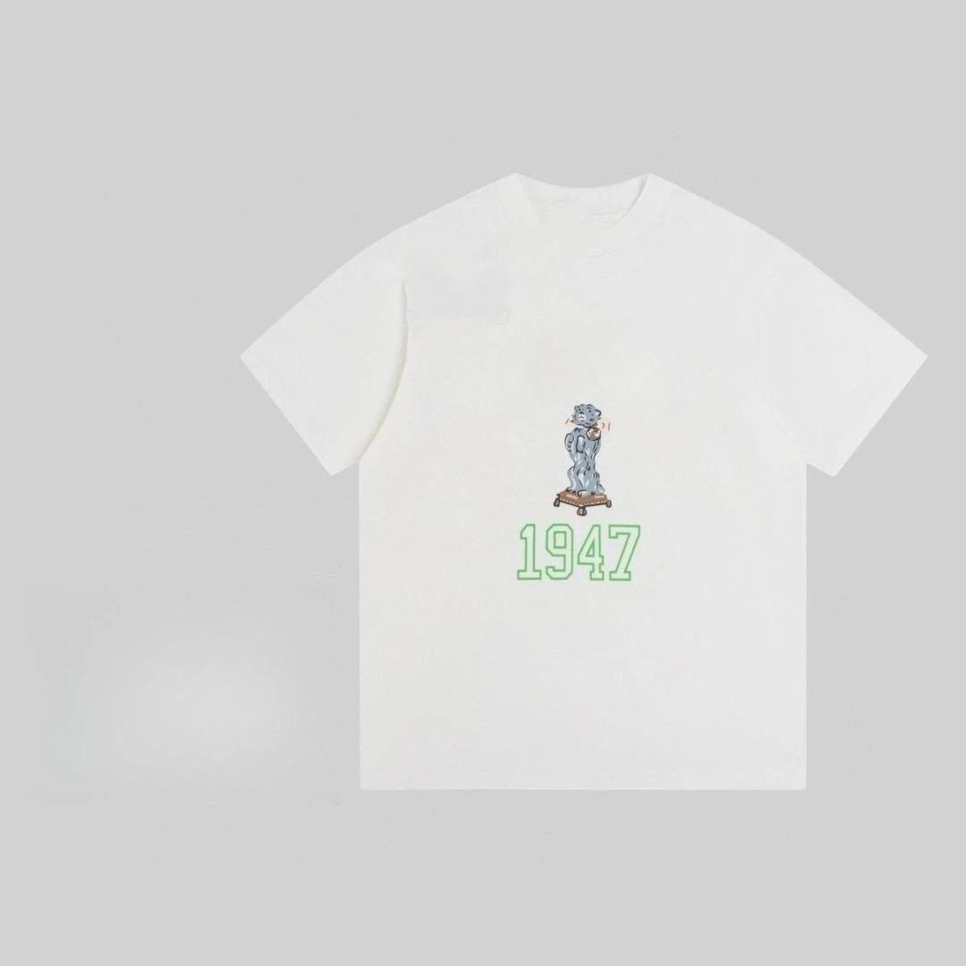 

High-quality Short-sleeved Summer New Casual 1947 Printed Loose Men s And Women s Crew Neck Pure Cotton T-shirt S