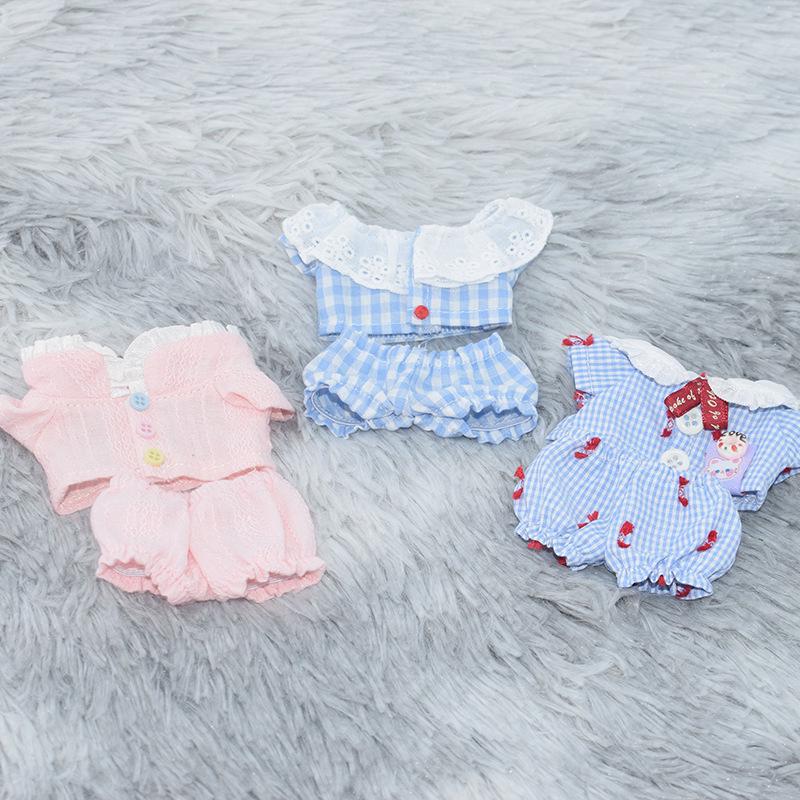 10cm Cotton Doll Pajamas Set - Starfish & Normal Body Outfits for Plush Toys