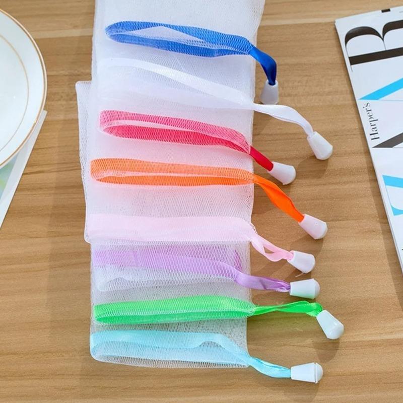 Color Random Soap Blister Mesh Soap Net Foaming Net Easy Bubble Mesh Bag Random 5 Pcs