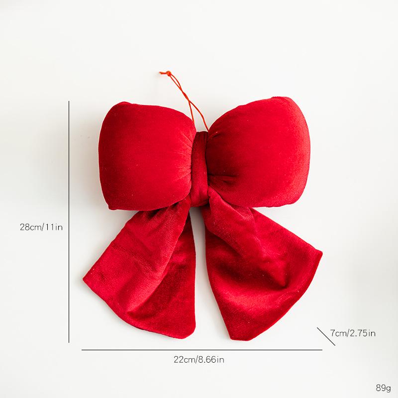 Korean Velvet 3D Bow Ornament for Christmas Tree and Wedding Decor