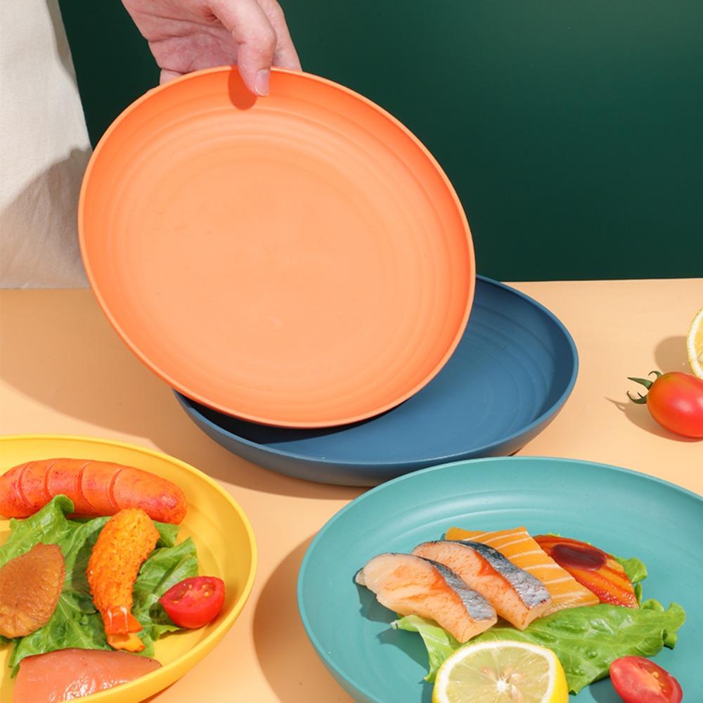 Lekkie Talerze ze Słomy Pszennej Plastikowe Naczynia Kuchenne Akcesoria Kuchenne Talerze Obiadowe Sałatka