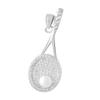 Silver Pendant with Cubic Zirconias, Pearls (2080909)