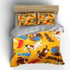 Cartoon Dogs Woof Run Jump Pattern Bedding Duvet Cover Set  (1*Duvet Cover 2*Pillowcases, without duvet insert)