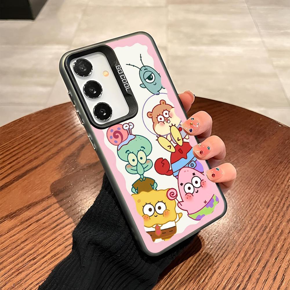S-SpongeBobs P-Patrick Star Phone Case For Samsung Galaxy S24 S23 S22 S21 S20 Note20 Ultra Plus Fe Colored Silver Cover