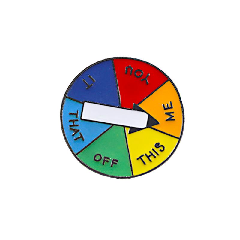 

Creative Brooches Rainbow Pencil Heart Game Turntable Enamel Pins Colorful Women Clothes Metal Lapel Pin Cartoon Student Badges