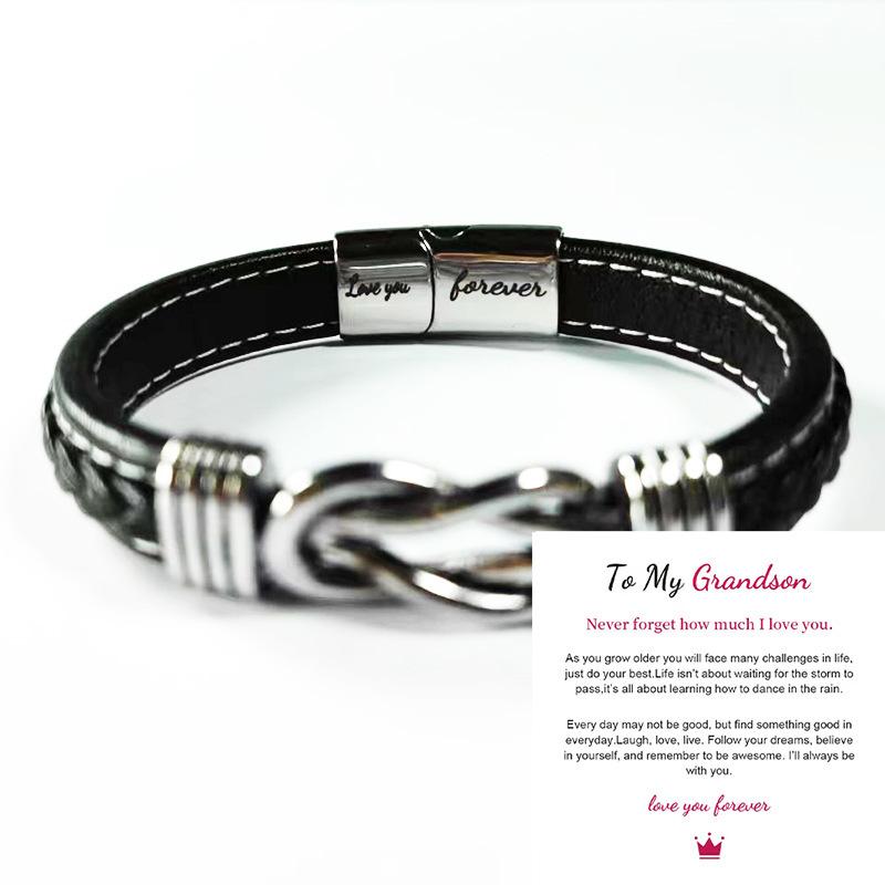 Commuter bracelet men's bracelet leather bracelet alloy magnetic twist punk bracelet
