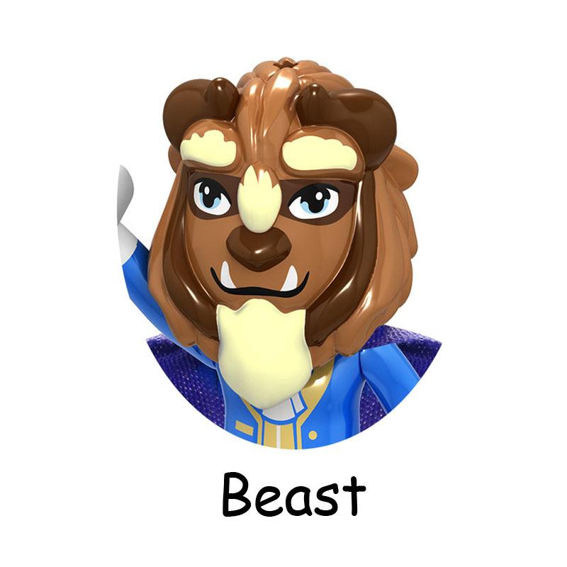 Non-Toxic Fairy Tale Princess Children Belle Beast Cinderalla Anna Olivia Model Figure Blocks Construction Building Bricks Toys For Children