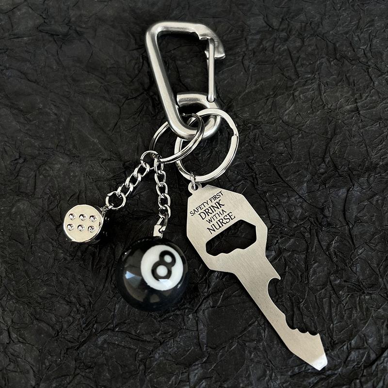 Punk Star Oval Essential Icon Carabiner Keychain Pendant High Quality Keyring Creative Backpack Decoration Accessories Gifts