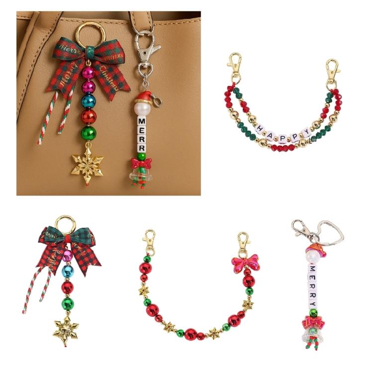 Merry Christmas Key Fob With Glitter Details Premium Resin Craftsmanship Christmas Car Decoration For Festive Styling