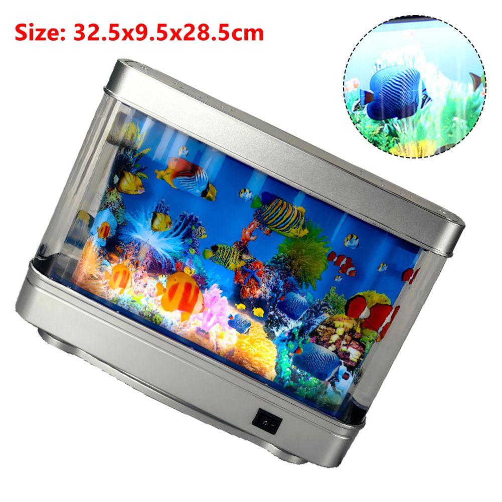 5W Desktop Aquarium Fish Tank Decorative Lamp Night Light Desktop USB Dynamic Fish Tank Decorative Light Aquarium Dynami Decor
