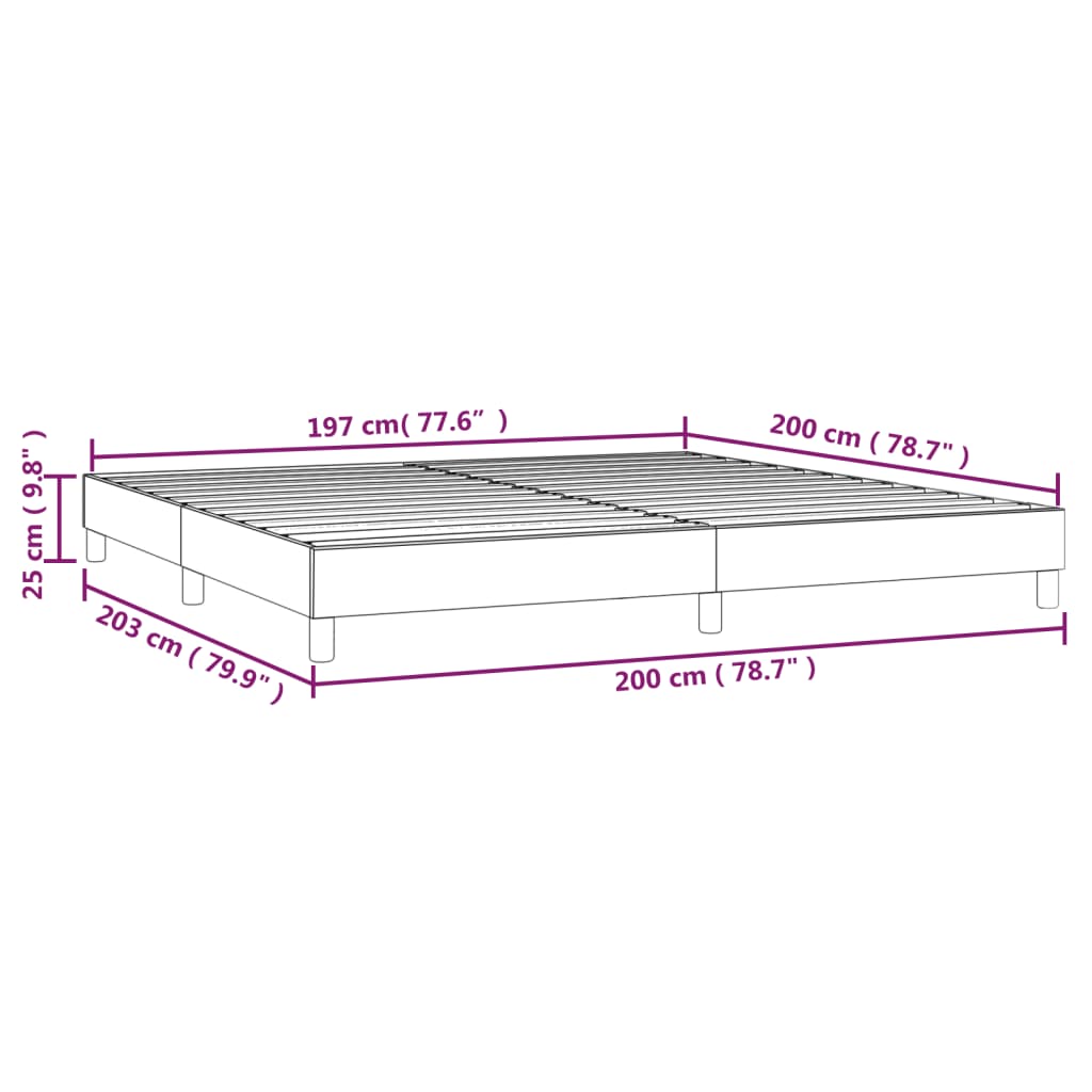 Box Spring Bed Frame Dark Brown 200 x 200 cm Fabric