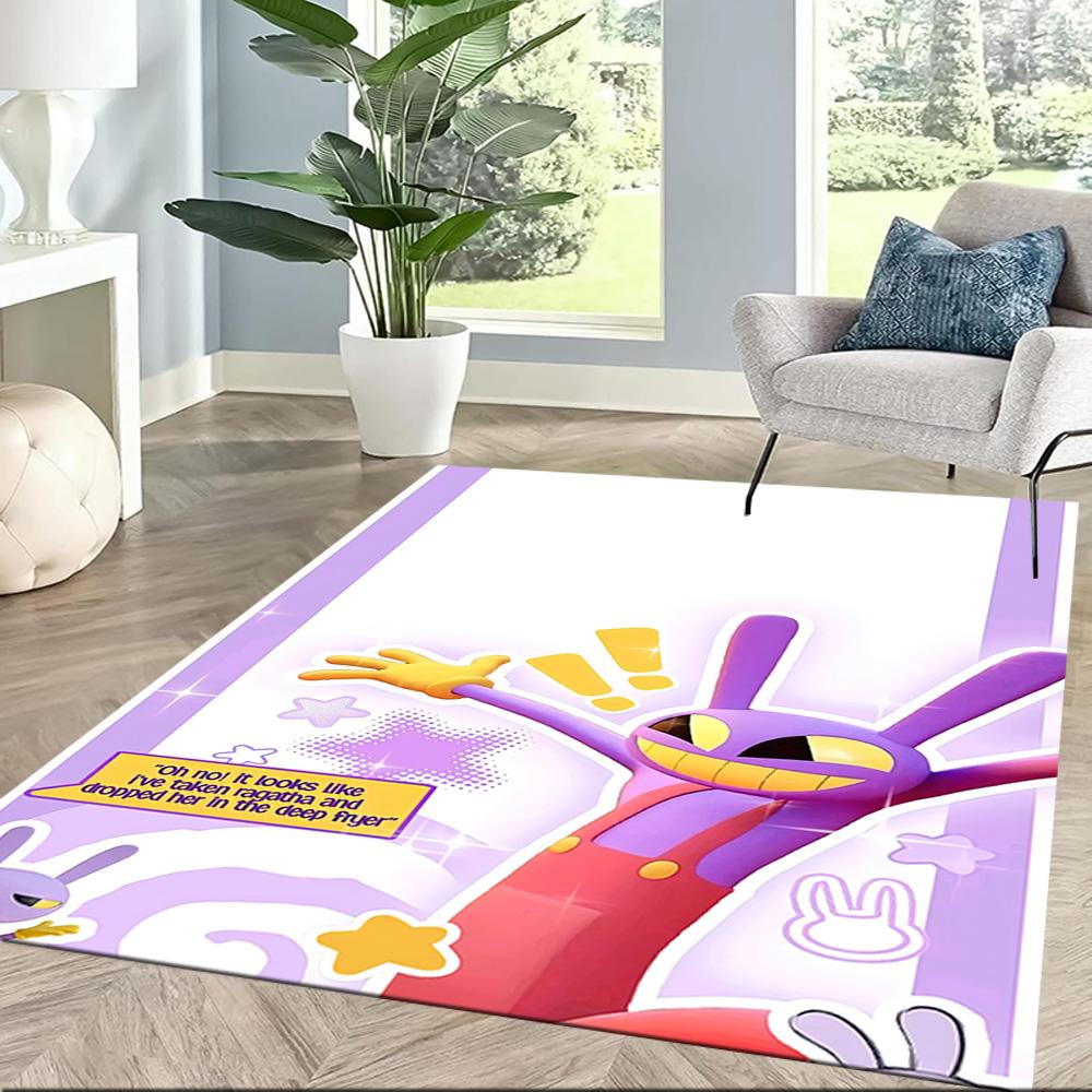 Digital Circus Floor Rug Office Rug Suitable for Playrooms Study room Outdoor Living Rooms Anti-slip Rug Anime Office Decor