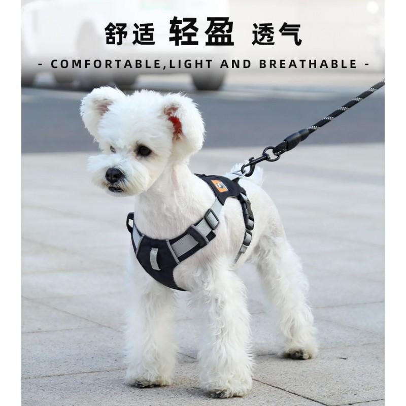 Lightweight Breathable Harness Vest Small Medium Dogs With Adjustable Strap Reflective Rope Leash