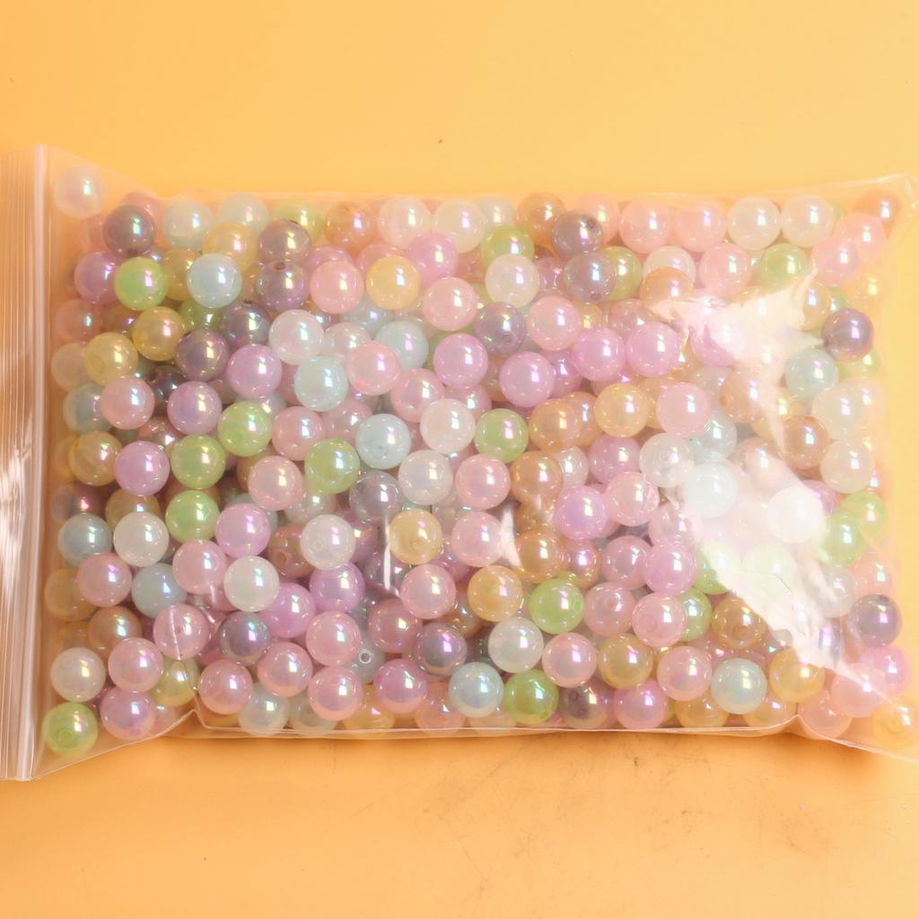 Luminous 500pcs UV Dazzle Necklace Accessories Beaded Material Round Beads Bracelet Jelly Color 10/12/14mm DIY Acrylic Fashion